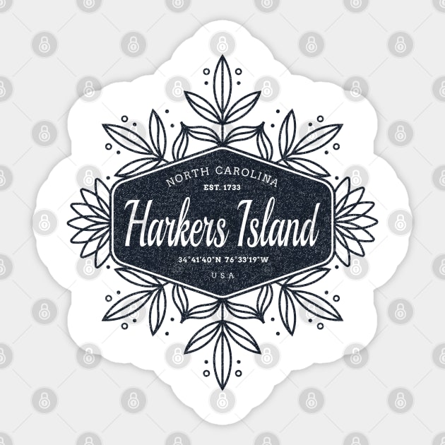 Harkers Island, NC Summertime Floral Badge Sticker by Contentarama